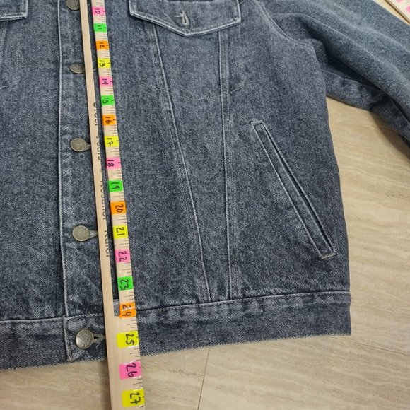 Vintage Armani Jeans Denim Jacket  Mens 34 Gray Acidwash Made in Italy - Picture 8 of 16